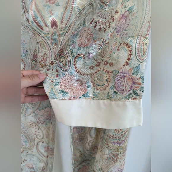 Vintage Gold Label Victoria’s Secret Kimono Paisley Maxi Robe Satin Edge - Picture 7 of 8